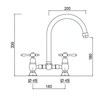 PRAGA - PRAGA CRYSTAL - F7537P - 2 hole countertop washbasin tap with adjustable spout by Rubinetteria Giulini - view 3